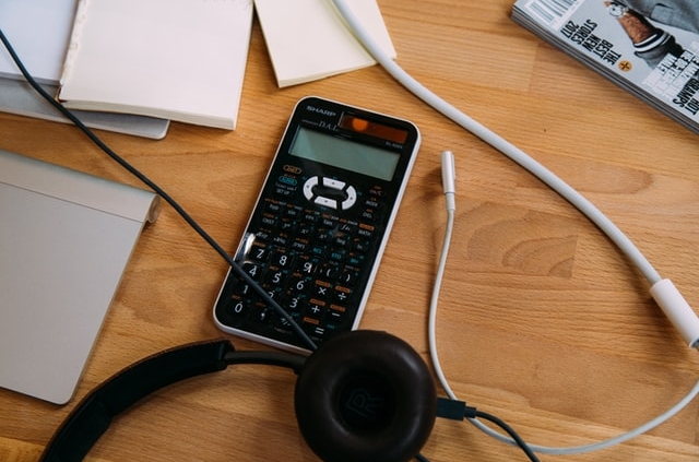 calculator on desk