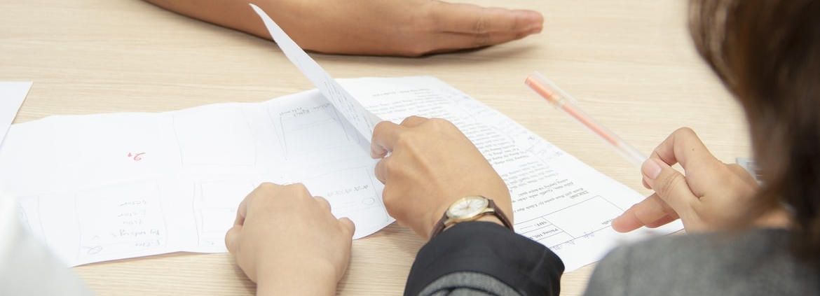 woman with documents